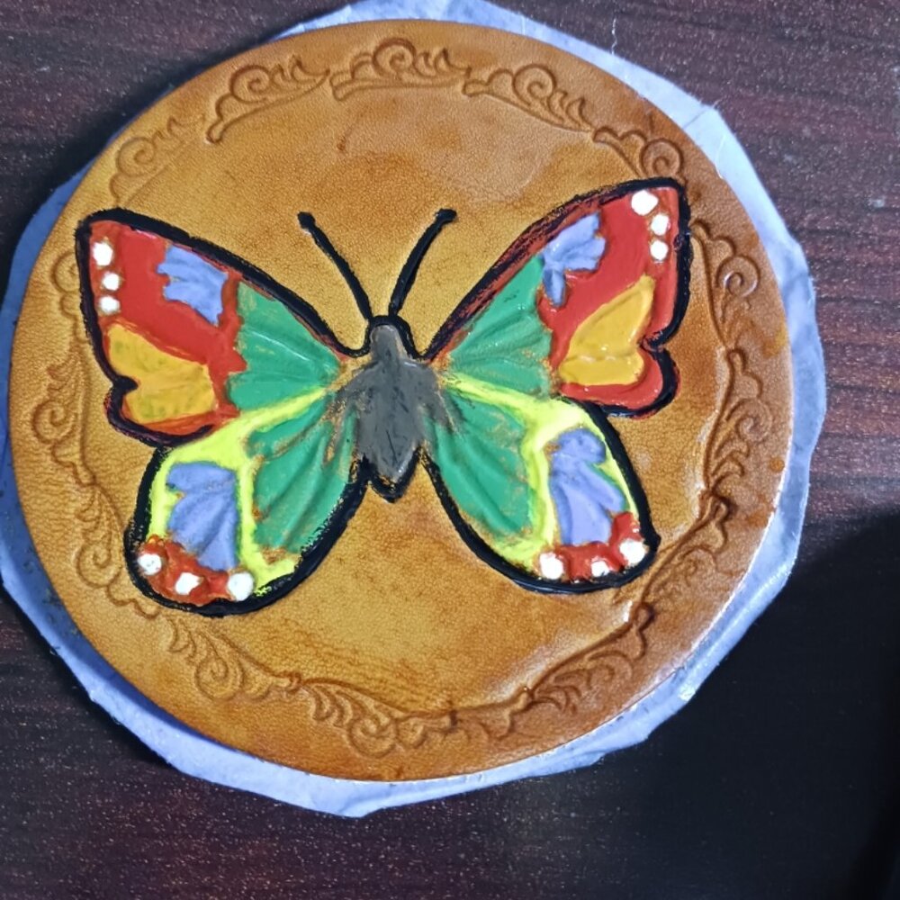 Leather Coasters - 3-1/2" round